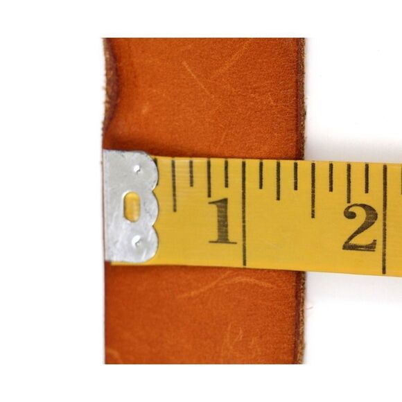 TAN BROWN GENUINE LEATHER 1 3/8"Wd STUDDED CASUAL DRESS WOMEN'S BELT Sz M (E32 - Picture 8 of 12